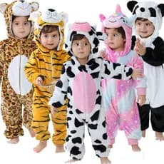Bebê Recém-Nascido Pijamas Infantil Criança Manga Longa Macacão Kigurumi Bonito Unicórnio Vaca Panda Dos Desenhos Animad