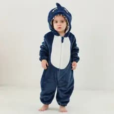 Bebê Kigurumi Tubarão Ponto Dos Desenhos Animados Macacão Infantil Crianças Animais Macacões Meninas Meninos Cosplay Tra