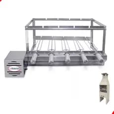 Brasa Grill Gira 5 Espetos para Churrasqueiras Pré Moldadas de 65cm Espaço Interno