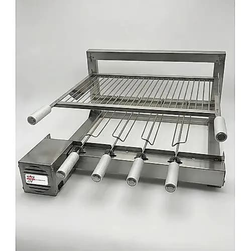 Brasa Grill Grelha Uruguaia Flutuante Painel Gira 4 Espetos Painel C/ Motor Esquerdo ou Direito