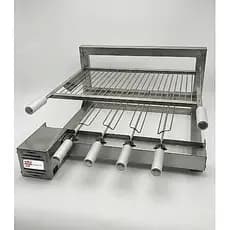 Brasa Grill Grelha Uruguaia Flutuante Painel Gira 4 Espetos Painel C/ Motor Esquerdo ou Direito