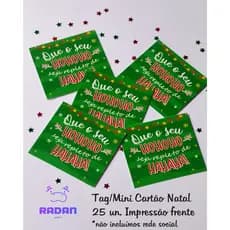 Tag de Natal 5x5cm Linda para seus presentes!