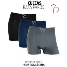 kit Cuecas Boxer Masculino Rafa Parize Basic Confort Lisa sem Costura Kit