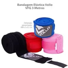 Bandagem Elastica Boxe Muay Thai 3 Metros Vollo (Par)
