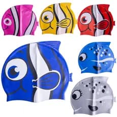 Touca de Natação Silicone Infantil Kids Impermeável Peixinho