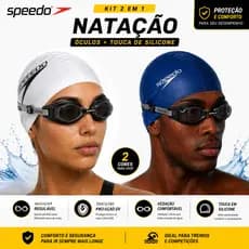 Kit Natação Touca silicone e Óculos Speedo Starters Adulto