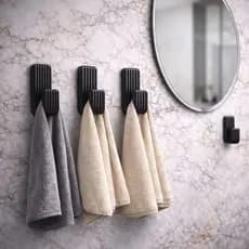 Gancho Adesivo Suporte Parede 1 a 4 Unidades  Sem Furo  Alta Fixação  Multiuso Banheiro Cozinha Design Moderno Clean