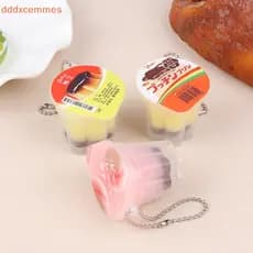 [dddxcemmes] Novidade Pudim Pingente Comida Jogar Reduzir Pressão Chaveiro Fragrância Antiestresse Alívio Do Estresse Mo