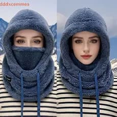 [dddxcemmes] Balaclava Térmica Quente À Prova De Vento , Capuz De Esqui Para Motocicleta , Lã Polar Ajustável , Capa De