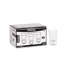 Copo Shot Whisky Tequila Licor Cachaça Safira 40ML Jogo com 6 Unidades