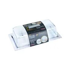 Porta Pão Salgados Doces Acrílico Retangular Transparente 28x15 Protetor de Alimento Premium Keita