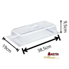 Porta Doces Pão Cristal Premium Grande – O Toque Sofisticado para Sua Cozinha 38,5x19x9,5cm