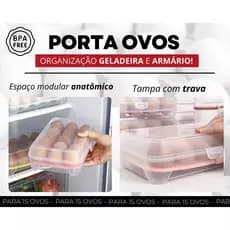 Porta Ovos De Plástico Retangular C/15 Cavidades Tampa Bandeja Empilhável Geladeira Transporte Keita