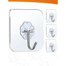 Kit 4x Ganchos De Parede Adesivo Organizador Plástico 6x6CM Cozinha Banheiro