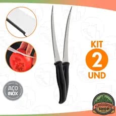 Kit 2 Facas Para Tomate Legumes Aço Inox Chef Profissional 5''