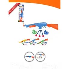 Pistola Lança Dardos c/ Patinho 5 pçs Arminha de Brinquedo