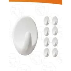 Kit 9 Ganchos Adesivo Plástico Parede Toalha Cozinha Banheiro
