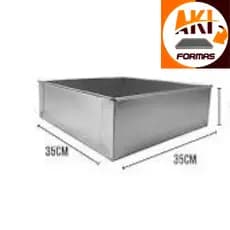 FORMA QUADRADA ALTA FIXA 35X35X10 DE ALIMINIO PARA BOLO PARA ALTA TEMPERATURA COM NOTA FISCAL (( CAIXA 4 ))