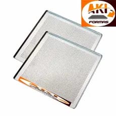 ASSADEIRA PERFURADA 35X35X1 FEITA DE ALUMINIO KIT COM 2 PEÇAS COM NOTA FISCAL