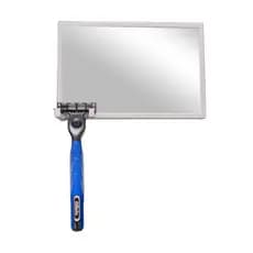 Espelho Branco Antiembaçante para se Barbear no Banho / Box com Suporte Para Gilette Barbeador - Dupla Face
