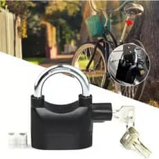 Cadeado Alarme Sirene Anti Furto 110dba Trava Moto Portão Cor Preto