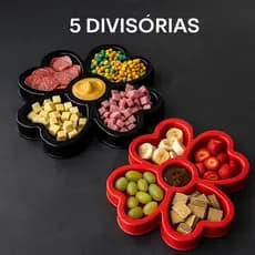 Petisqueira Bandeja para Petiscos Porta Molho Pratica