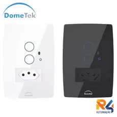 Interruptor Wi-fi Touch 2 Botões + 1 tomada 20a Alexa Google Dometek