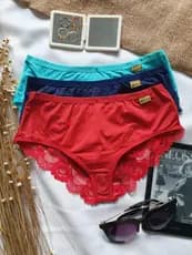 Kit Calcinhas Poliamida Rendada Tanga Sensual Confortável Shortinho