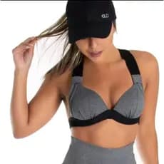 Top Fitness Com Bojo Para Academia Top Com Sustentação Confortável Para Treino e Esportes