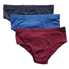Kit Cuecas Slip Algodão Com Cós  Cueca Elástico Masculina