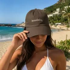 Boné Feminino Marrom Brasileira Dad Hat Moda 2026 Hexa Verão Boné Copa do Mundo Estiloso