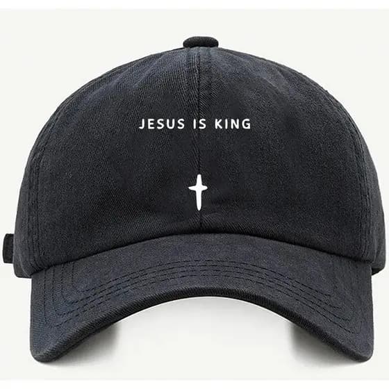 Bone baseball Bege Preto Branco Masculino e Feminino Jesus is King Tamanho único ajuste de tamanho