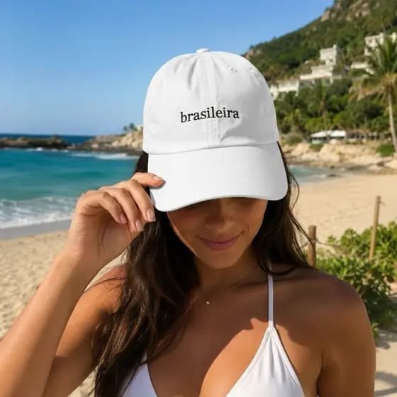 Boné Feminino Azul Marinho Brasileira Dad Hat Moda 2026 Lindo Copa do Mundo Verão Boné Hexa