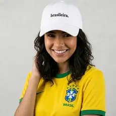 Boné Feminino BRASILEIRA Branco Copa Do Mundo Verão Praia Dadhat Ajustável Tecido Moda Mais Vendidos