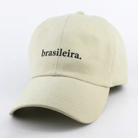 Boné Feminino Bege Branco Unissex Verão Praia Dadhat Ajustável Tecido Brasileiras Algodão