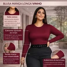 Blusa Plus Size de Frio Segunda Pele Térmica  Feminina Manga longa Gola Redonda