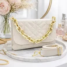Bolsa Feminina Transversal com Corrente Dourada | Estilo Luxo, Prática e Versátil