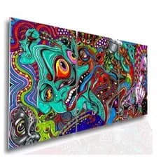 QUADRO DECORATIVO PINTURA LOUCA 3 PEÇAS DE 60X40CM