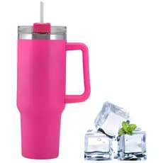 Copo garrafa Térmica Inox 1200ml Parede Dupla tampa Com Canudo Premium