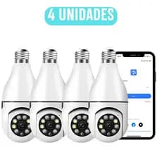 Kit 4 Câmera De Segurança Luz Infravermelha À Prova D'água Sem Fio 360 Wifi