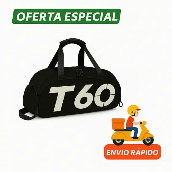 Bolsa Esportiva Multifuncional Transversal T-6 – Preta | Estilo, Praticidade e Espaço Inteligente