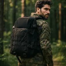 Mochila Tática Preta Militar 30L ou 50L Impermeável Camping Viagem Aventura Resistente Masculina Feminina
