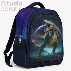 Mochila Infantil Dinossauro 3D Alça Ajustável Escolar Passeio Creche Reforçada Cores Vibrantes Espaçosa