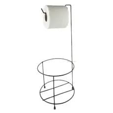 Suporte Porta Papel Higiênico Aramado Pequeno Preto Para Lixeira Banheiro Chão  - 0050/5 Azzo