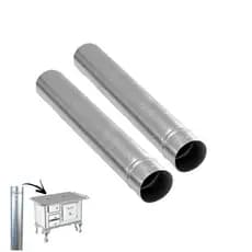 Kit 2 Canos Para Chaminé Fogão a Lenha Galvanizado 33cm 115mm 1816