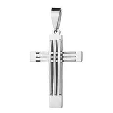 Pingente Masculino Cruz Crucifixo Grande  Aço Inox Envio já Ref06 Para Presente