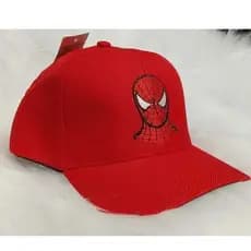 BONÉ INFANTIL ABA CURVA VERMELHA COM REGULAGENS HOMEM ARANHA BORDADO