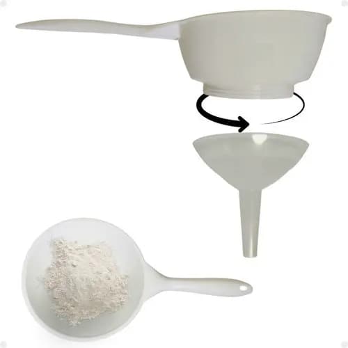 Peneira Coador Com Funil 2x1 Facil De Usar Utensilio Cozinha