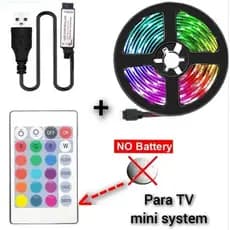 Fita flexível, USB Led com controle remoto 60 leds 2M para TV, Mini System