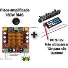 Placa amplificadora 150W RMS Mono 9-12V